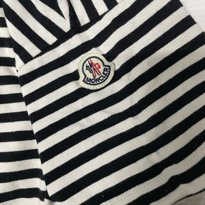 Black and white stripped short sleeve moncler tshirt